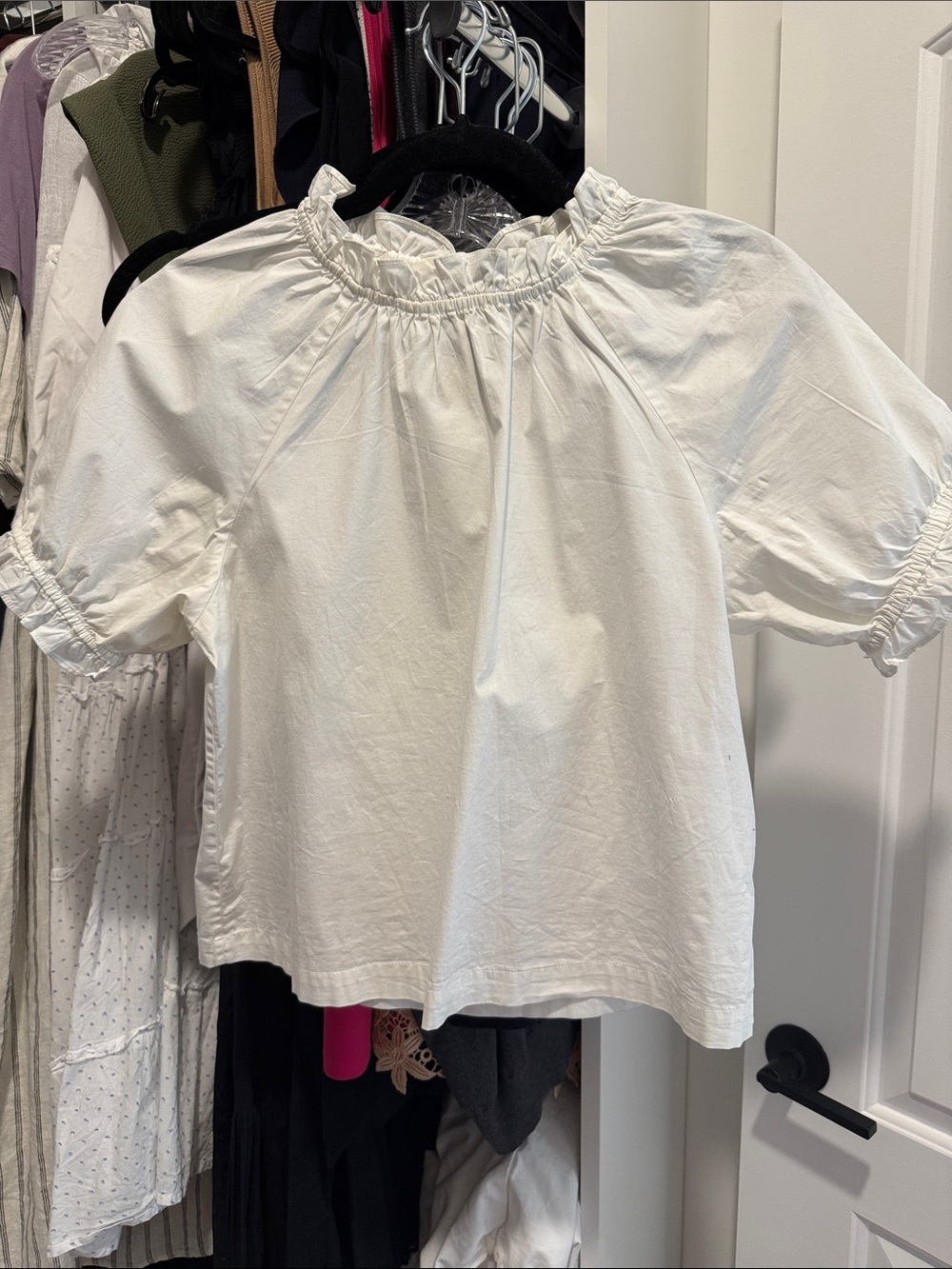 Hill House White Ruffle Top